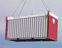 container unloading with container spreader supplied by Tec Container Asia Pacific
